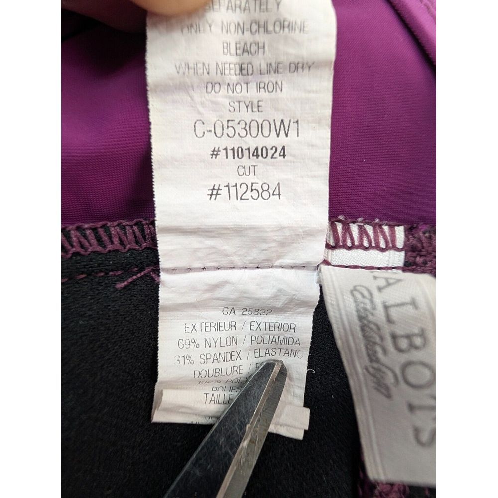 Talbots One Piece Halter‎ Wrap Bust Purple Swimsuit Beach Nylon Stretch Size 10 - Picture 7 of 9
